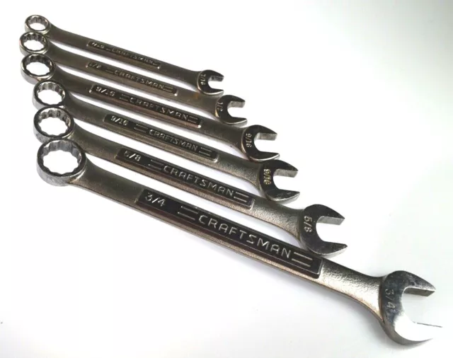 Craftsman Combination Wrenches SAE 12 Point Box Ends (ea) Forged in USA
