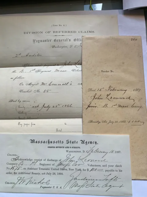 1867 Military Volunteer Discharge Civil War? Massachusetts