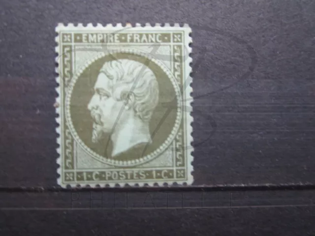 Timbre De France ,Type Napoleon , N° 19 , Vert Olive , Neuf Avec Charniere