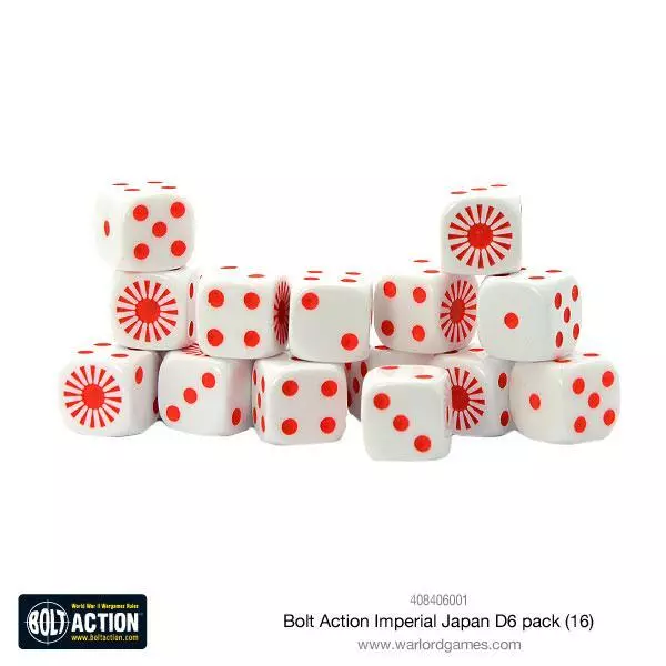 Warlord Games, Imperial Japanese D6 Bolt Action (16) Dice