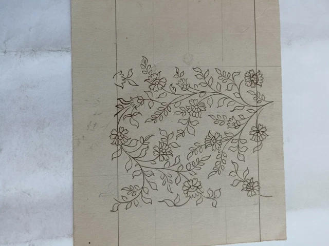 Old Vintage collectible design floral handmade piece of indian textile design