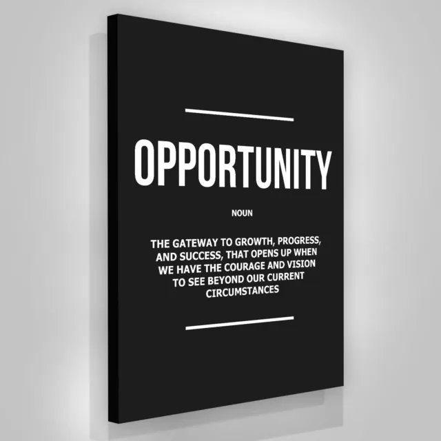 Opportunity Wall Art Inspirational Canvas Print Courage, Growth, Success Modern