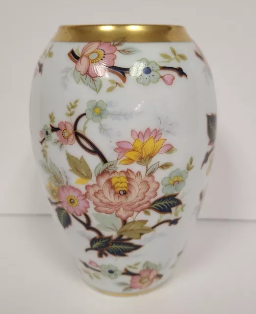 VTG Royal Porzellan Floral Vase Gold trim Bavaria KPM Handarbeit 5 1/4