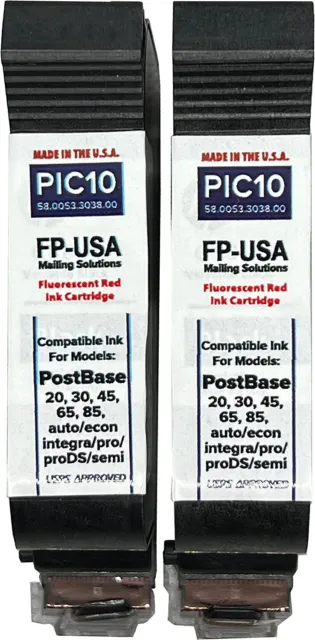 FP PIC10 Fluorescent Red Ink Cartridge replacement for PostBase machines