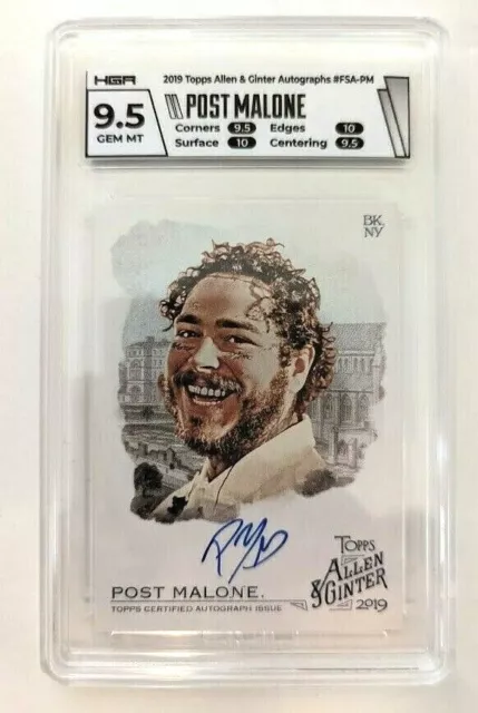 2019 Topps Allen & Ginter Post Malone Full Größe Auto # Fsapm Sp Hga 9.5