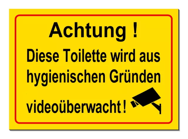 Videoüberwacht aus hygienischen Gründen-Toilette-WC-Alu-Warnschild-Hinweisschild