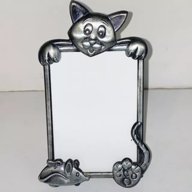 Connoisseur Cat & Mouse Burnished Silver Metal 3.5 x 5 Photo Picture Frame