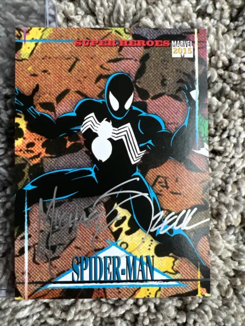 2015 Upper Deck Fleer Marvel Metal Retro Spider Man Auto Michael Zeck On Card SP