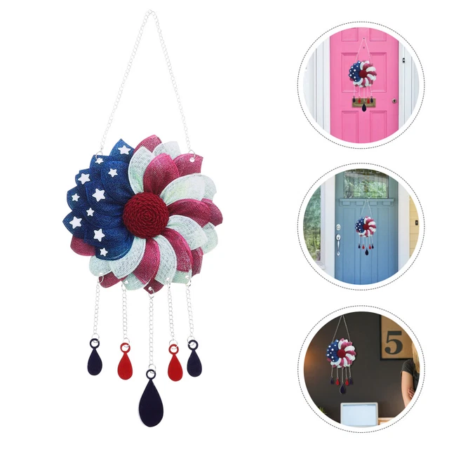 4. Juli Wind Chime Dekorative Americana Wind Chime Haustürkranz rot weiß und