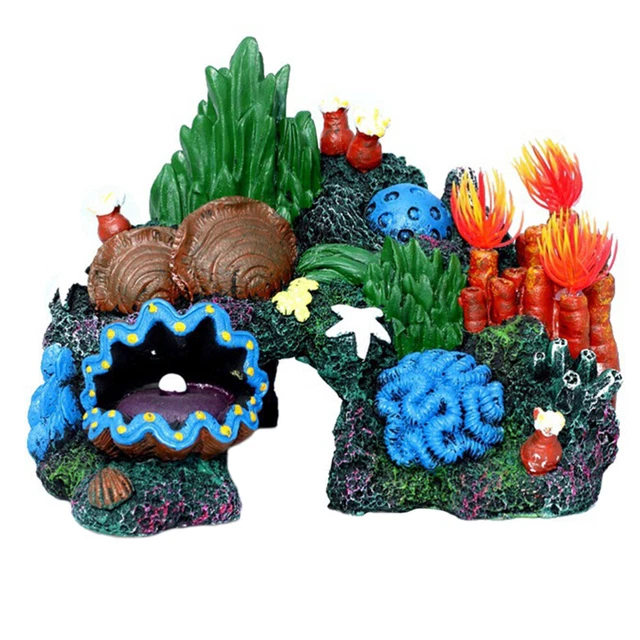 Aquarium Ornament Aquascaping Rocks Turtle Tank Resin Landscape Ornaments
