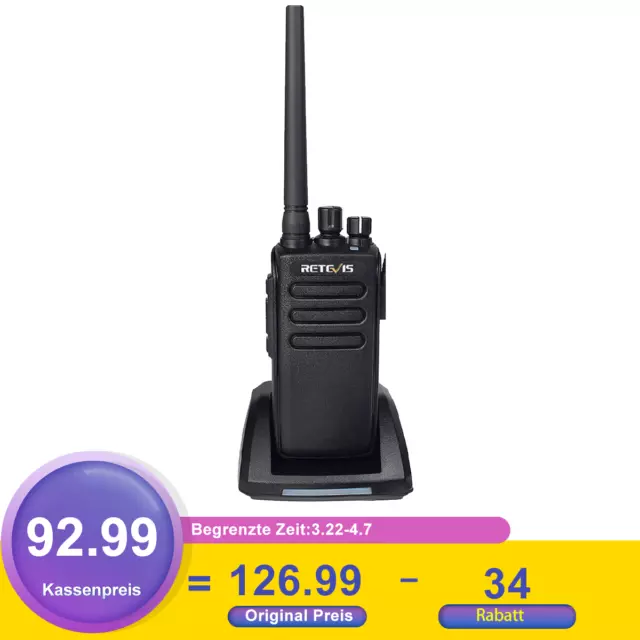 RETEVIS RT81V DMR Two Way Radio IP67 impermeabile/polvere VHF per cantiere