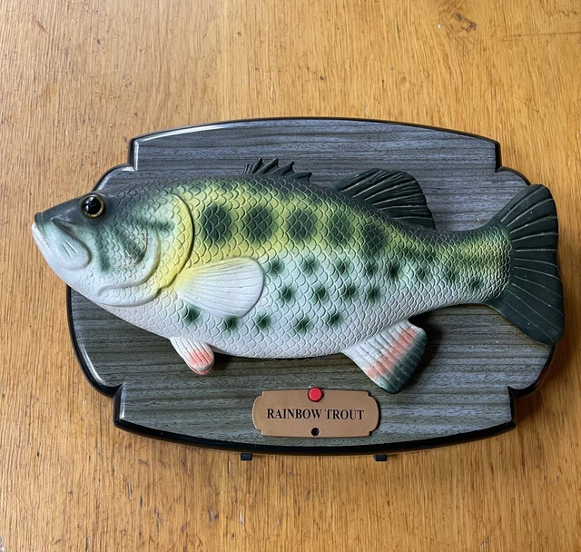 【貴重！】THE BIG MOUTH RAINBOW TROUT 歌う魚 箱付き BIG MOUTH RAINBOW Trout Singing Animated Fish Plaque from 1999