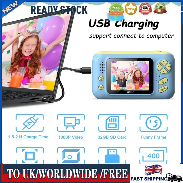 2.4 Inch HD Screen Mini Kids Camera Charging Photo Video Camera with Card Reader