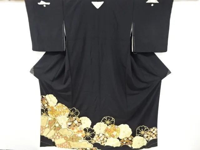 6322676: Japanese Kimono / Vintage Tomesode / Kinsai / Embroidery / Flower Arabe