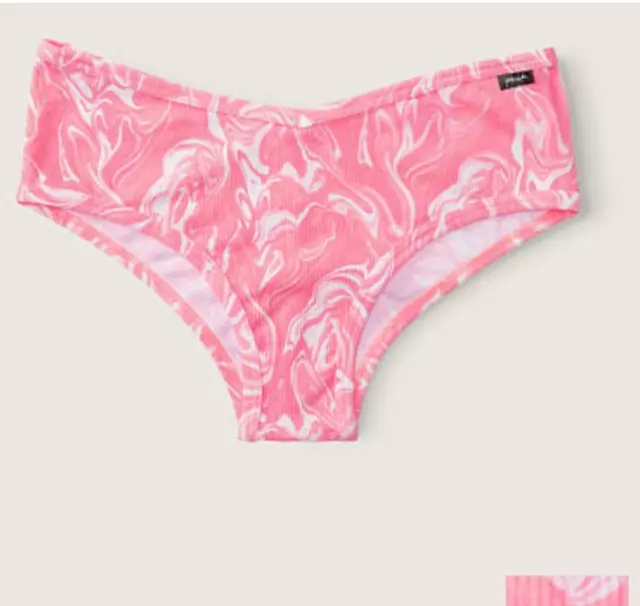 PINK Victorias Secret Nwt Beach Orchid Pink Sheer Ruched Back Cheekster Panty  XL