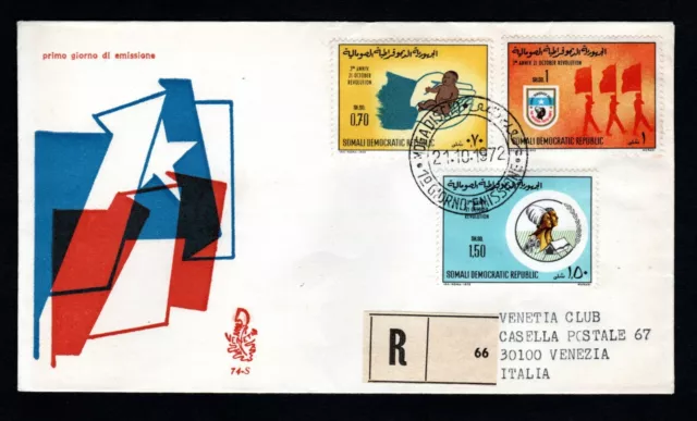 Somalia  1972, FDC, Venetia Club  (74/s),  RIVOLUZIONE D'OTTOBRE