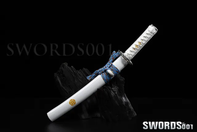 self defense Japanese Samurai Sword Tanto clay tempered T10 Steel white dagger 2