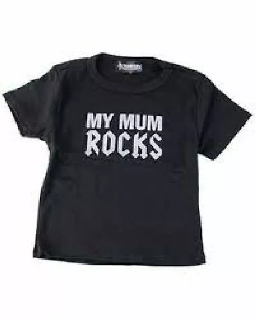 Darkside 6-12 months MUM ROCKS black 100% cotton t-shirt BNWT Stock Clearance 