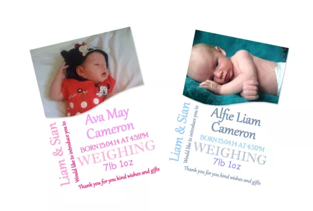 Personalised Photo Baby Boy Thank You Postcard announcement