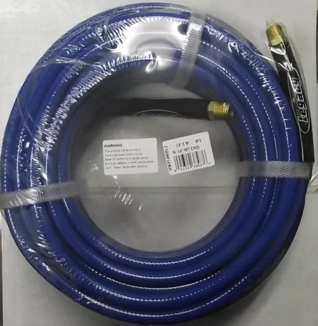 Legacy HWF1450BL2 1/4" x 50 Foot Blue PVC Air Hose 1/4" Ends