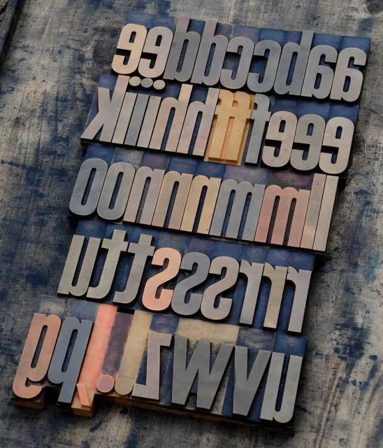 Konvolut Plakatlettern Buchstaben Lettern Stempel Typographie Druck Vintage|ABC