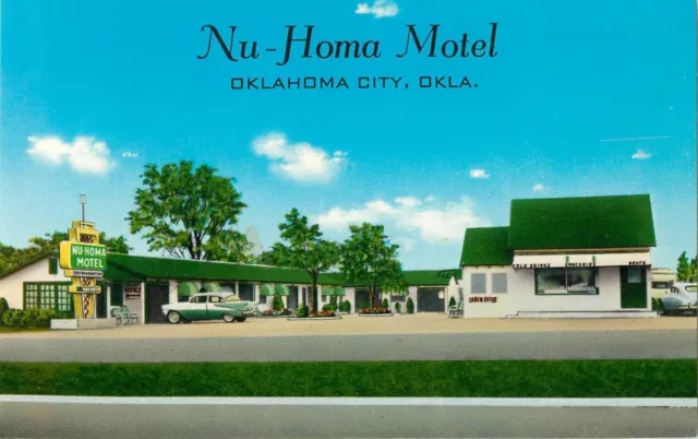c1950s Nu-Homa Motel, ROUTE 66, Oklahoma City, OK Postcard