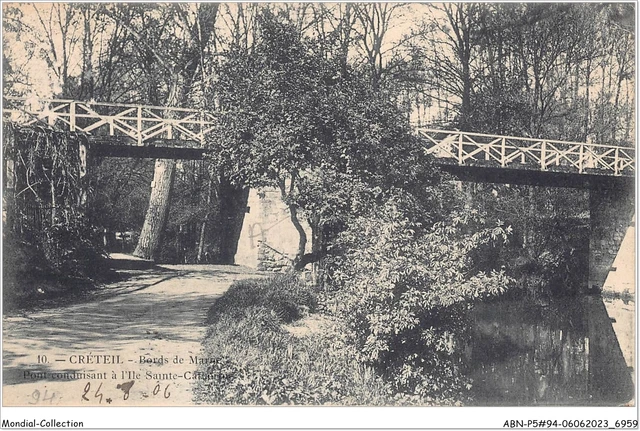 ABNP5-94-0408 - CRETEIL - bords de marne - pont conduisant a l'ile sainte-c