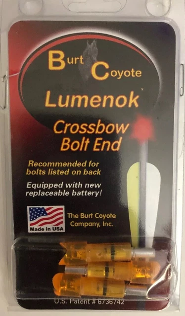 Burt Coyote Lumenok Crossbow Lighted Bolt End-Crescent Nock 3PK-GTMXC3-SHIPN24HR