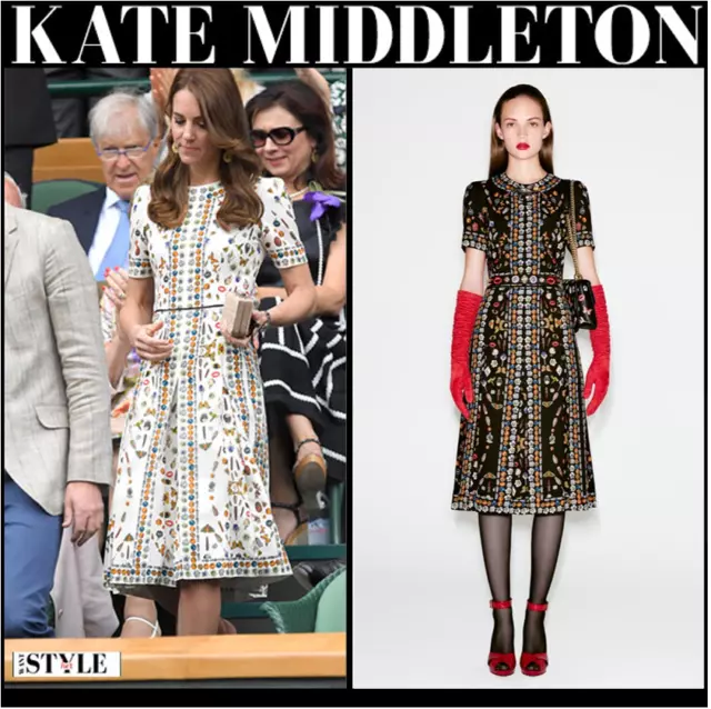 Alexander McQueen Obsession Talisman Print Midi Dress, US 4, ASO Royal Celebrity