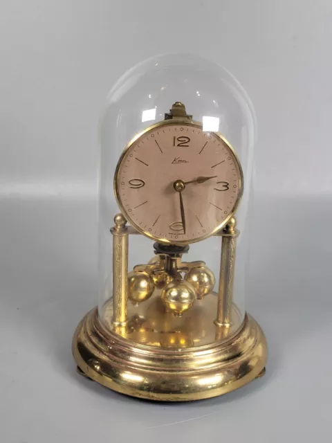 Anniversary torsion 400 day Mantel Clock Under glass dome for Restore Kern