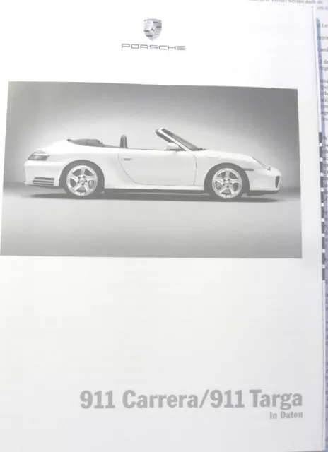 Original Prospekt Porsche : 911 Carrera / Targa in Daten, Modell 996 2003 (13)