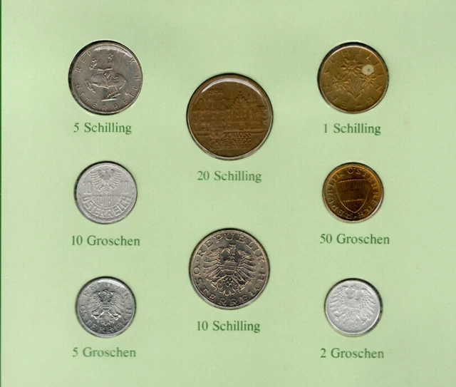 Coin Sets of All Nations Austria UNC All 1984 but 2 Groschen 1983 3