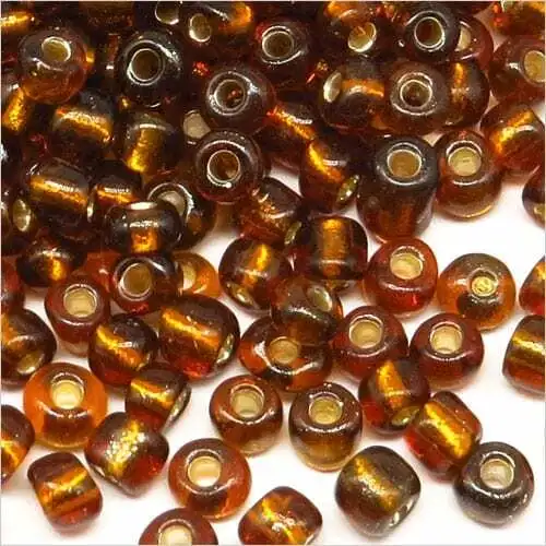 Perles de Rocailles en verre Trous Argenté 4mm Marron, Lot de 20g Environ 250pcs