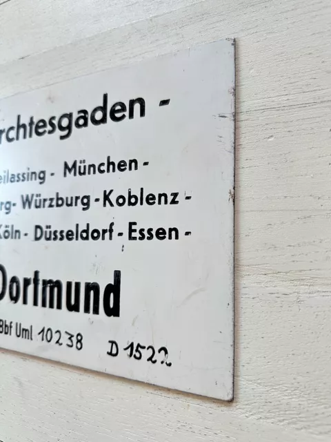 Altes Metall Zuglaufschild - Berchtesgaden Dortmund 10238 D1522 3