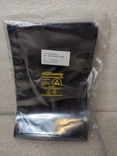 100/PKT SUPERSHIELD STATIC SHIELDING BAG 5x8 inch Electrostatic DY3650-628 ESD