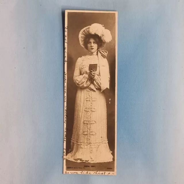 Postal de actriz eduardiana foto real 1904 Miss Edna May micro novedad