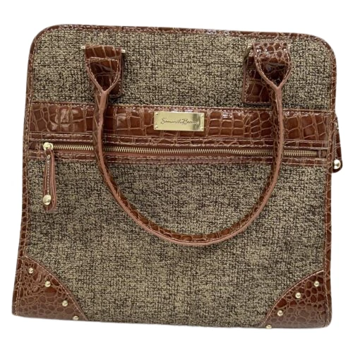 Samantha Brown Crocodile Print Large Travel Bag Weekend Tote Laptop Purse Brown
