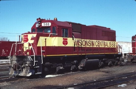 Wc 588 Sdl-39 Neenah Wi (Wisconsin Central) Original Slide 02-12-89 T20-16