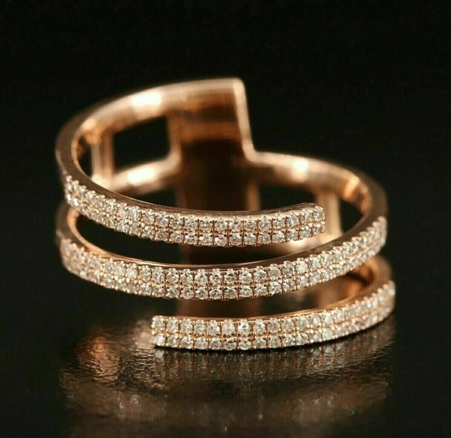 2CT Round Cut Lab Created Diamond Womens Wedding Band Ring 14K Rose Gold Plated