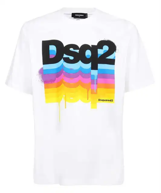 ✅ DSQUARED T-shirt uomo tshirt D2 - TG. S-M-L-XL-XXL colore Bianco