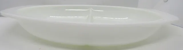 Vintage Pyrex divided Baking Serving Dish White Milk Glass # 1063 - 1  1/2 Qt.