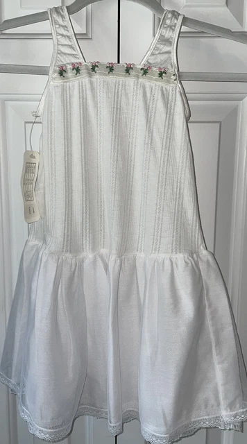 Vintage 90s BOUDOIR BEBE Girls White Slip Petticoat S 4-6x NWT