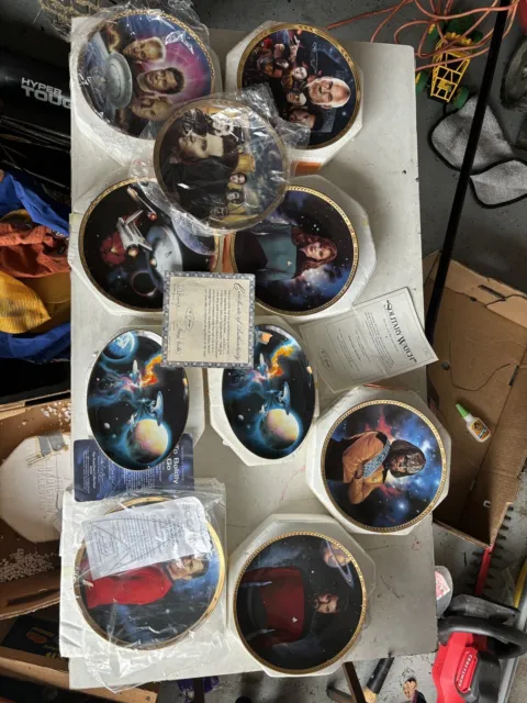 Star Trek Hamilton 25th Anniversary Collection TEN (10) plate Set COAs + boxes