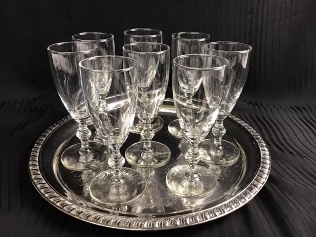 Vintage Bamboo Knobbed Champagne Cocktail Glasses MCM Style Barware Set of 8