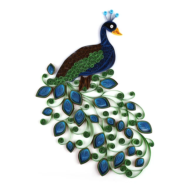 DIY Paper Quilling Painting Peafowl Scrapbooking Tool Paper Decoration Kit Gift