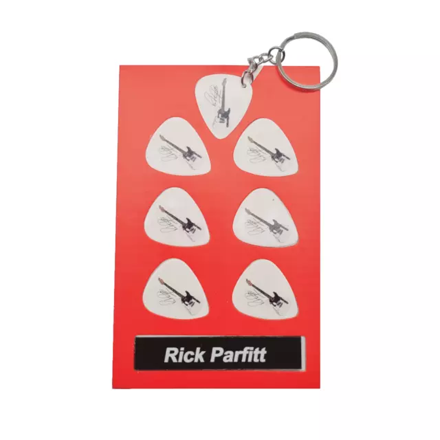 Rick Parfitt Guitar Plectrum Gift Set | 6 Artist Plectrums | 1 Artist Keyring