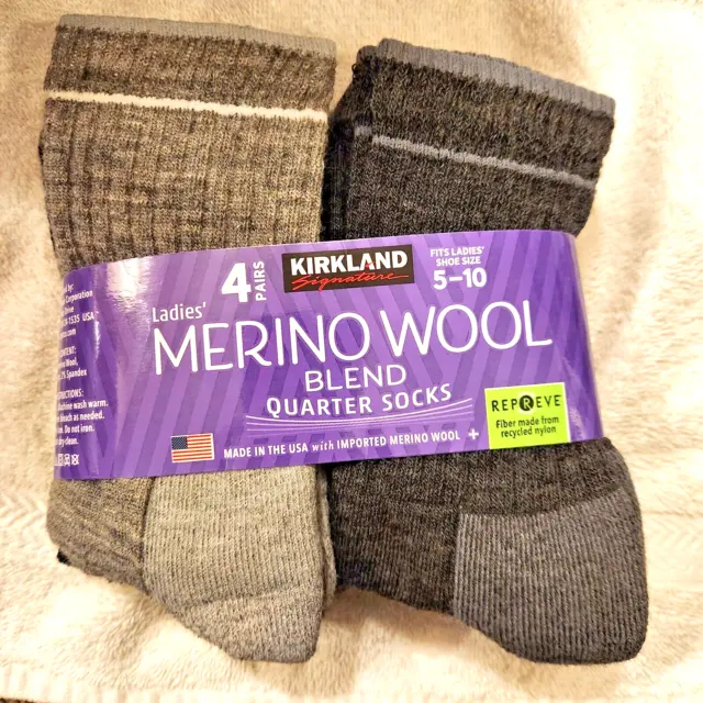 KIRKLAND SIGNATURE LADIES' Trail Socks Merino Wool Extra-Fine 4 Pairs,  4-10.5 $20.38 - PicClick
