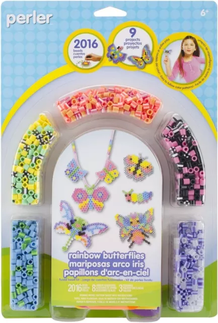 Perler Fused Bead Kit Rainbow Butterflies Activity Hama Beads 2016 Pcs 9 Project