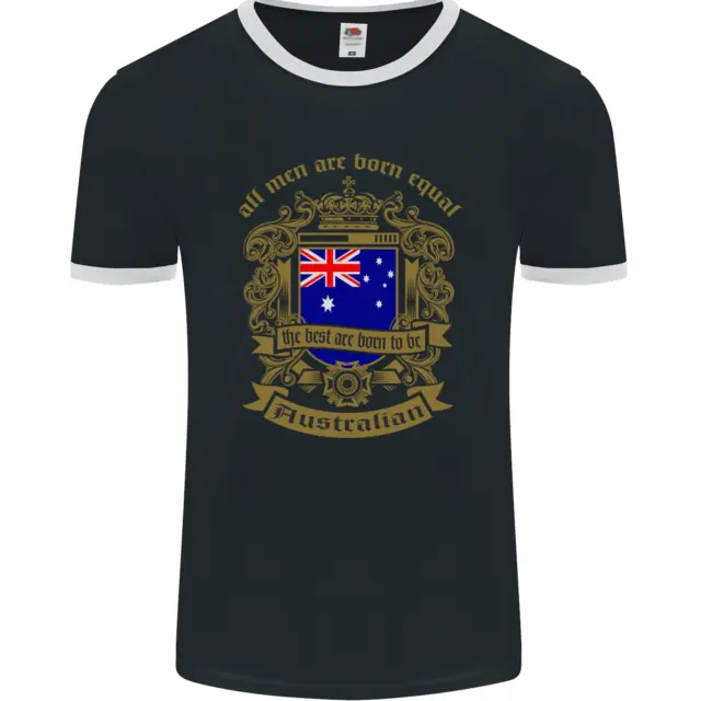 T-shirt ringer da uomo Are Born Equal Australian Australia fotol