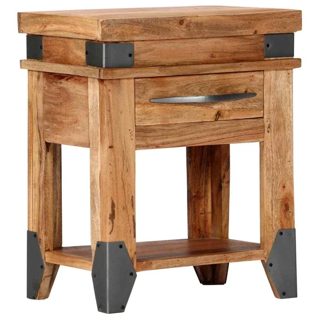 Mesa consola de madera maciza de acacia 110x34x74 cm vidaXL